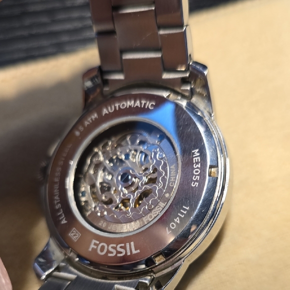 Fossil Black and Silver Skeleton Dial Watch - Picture 2 of 6